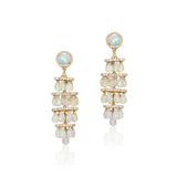 G-One Opal Cabochon with small Opal drop Diamond Earrings Drop Goshwara   