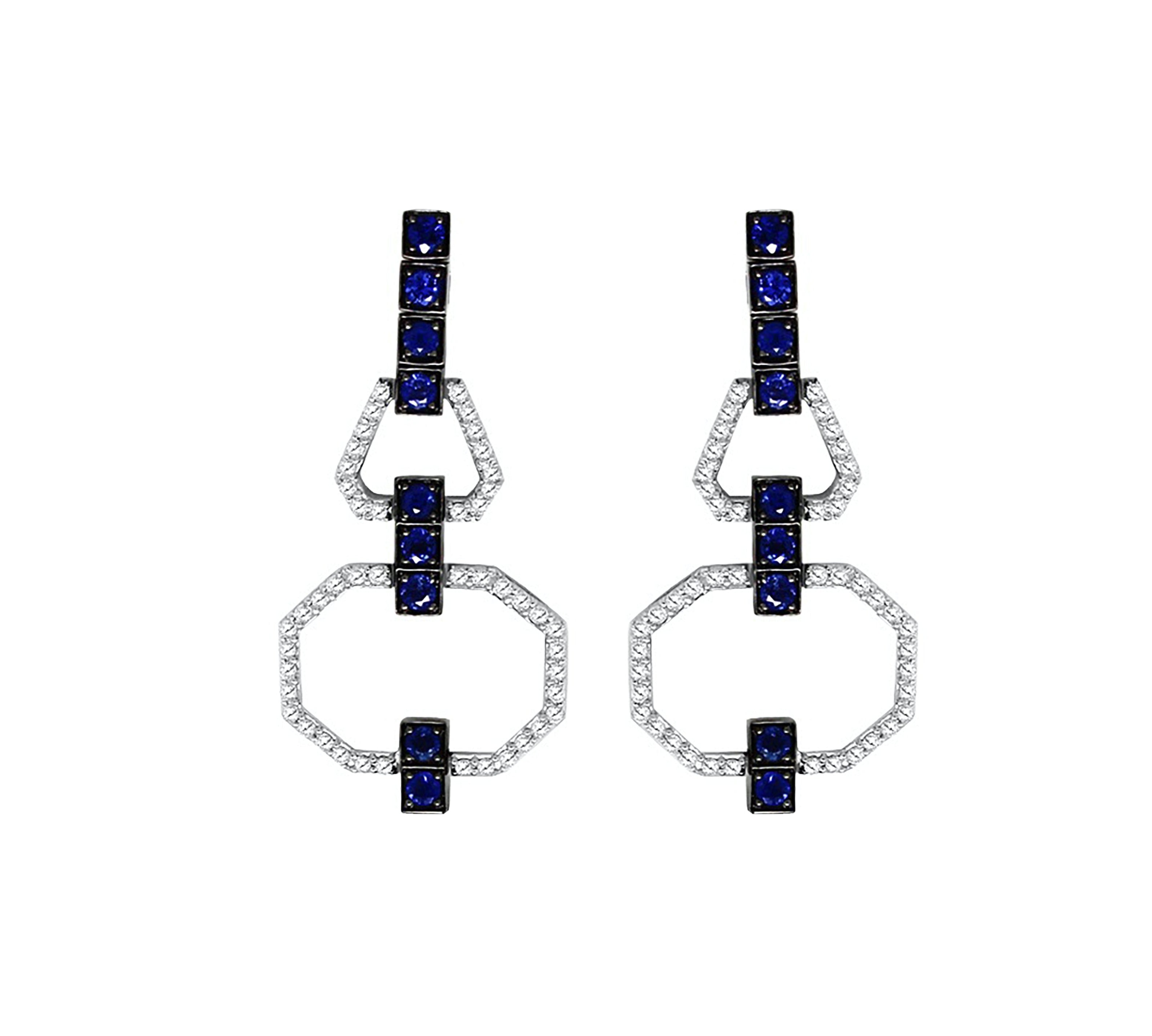 Sapphire Diamond Chandelier Earrings Statement Goshwara   