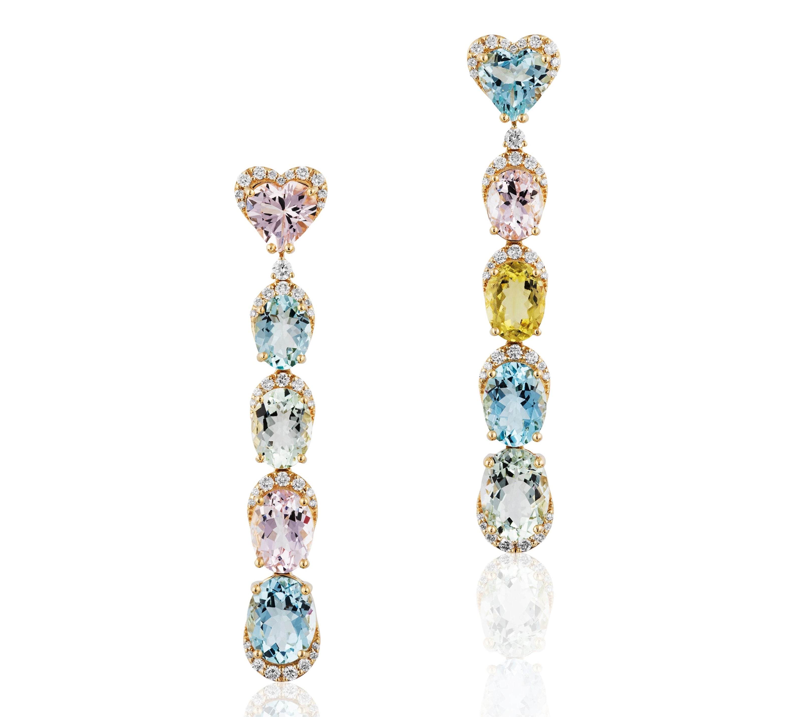 G-One Heart Earrings Drop Earrings Goshwara