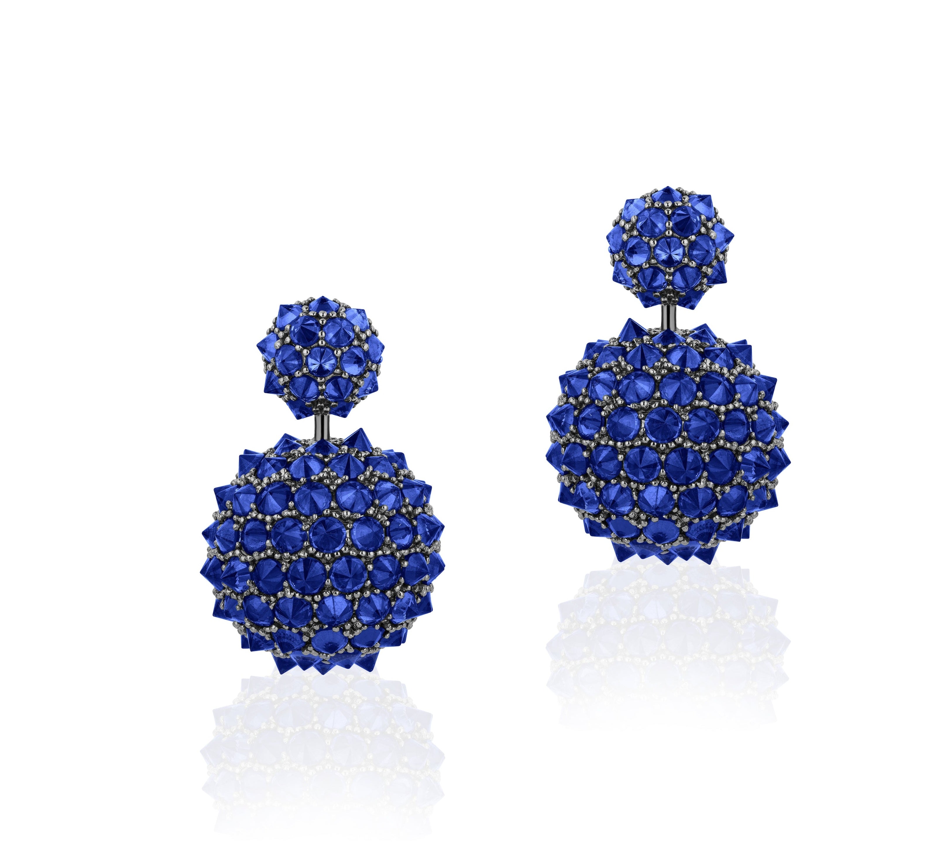 Sapphire Double-Orb Earrings Statement Goshwara   
