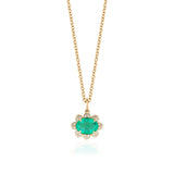 Oval  Pendant with Diamonds Necklace Pendant Goshwara Emerald  