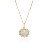 Oval  Pendant with Diamonds Necklace Pendant Goshwara Opal  