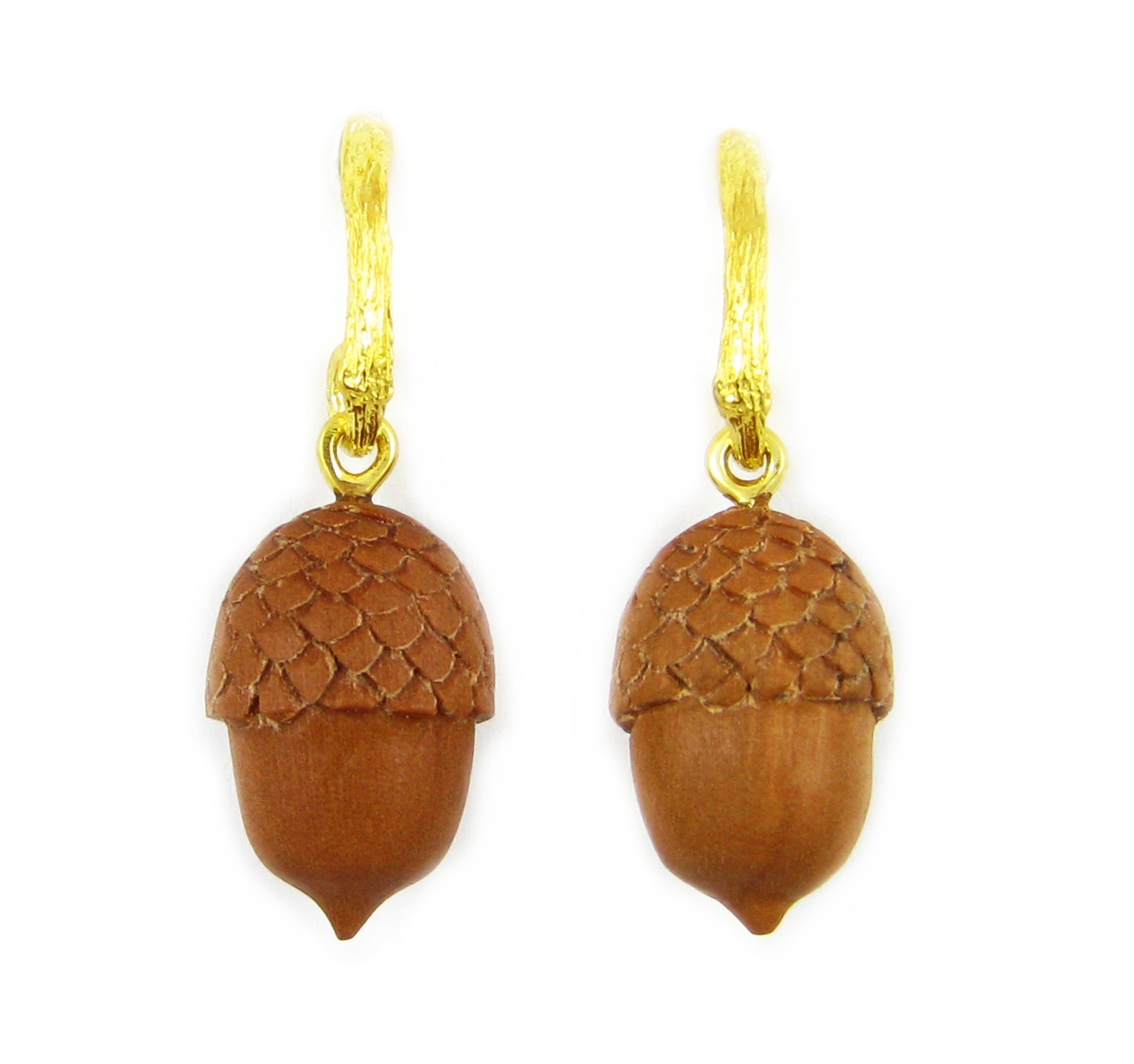 Acorn Twig Earrings Drop K. Brunini Jewels   