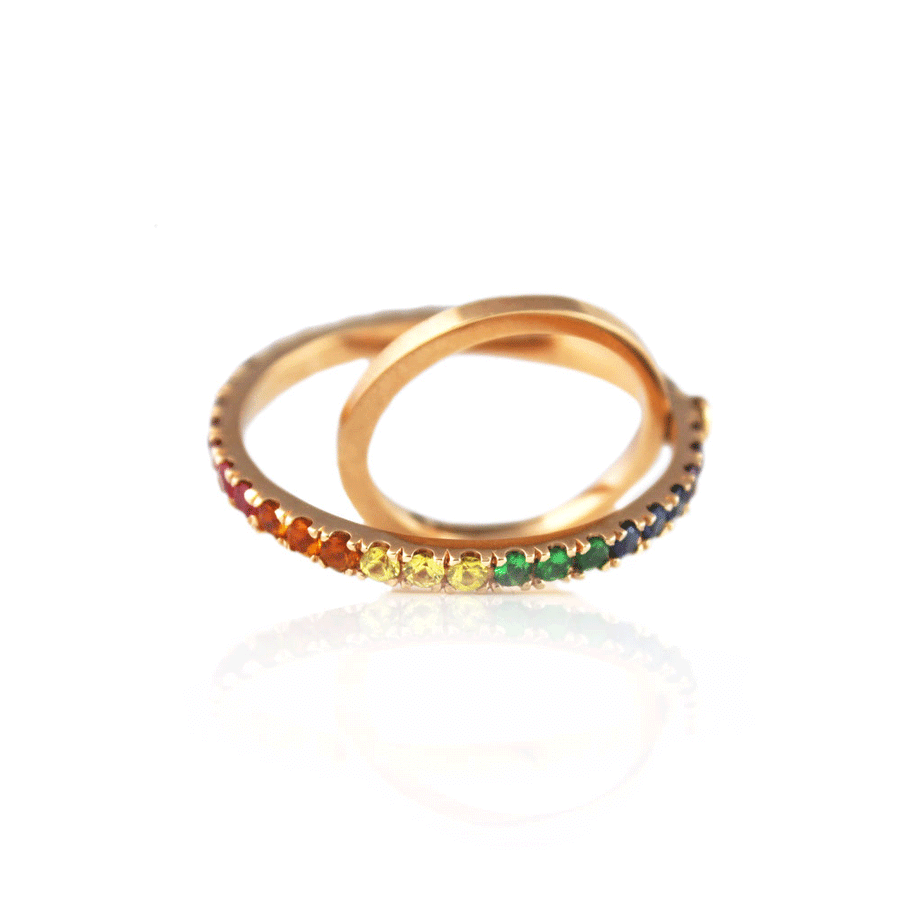 Rainbow Light Spectrum Ring Statement Perez Bitan   