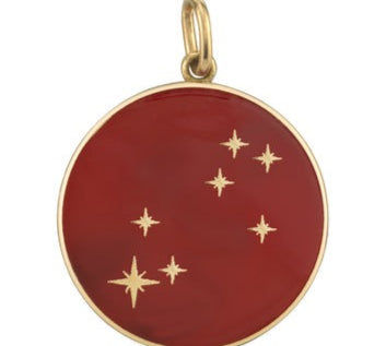 Large Enamel Constellation Pendant Charm Bare Collection Leo Red 