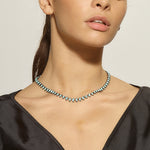 Small Turquoise Worm Riviere Necklace Collar Nakard   