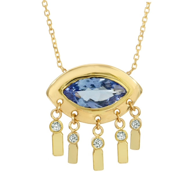 Diamond Eye Dangle Necklace Necklaces Christina Magdolna Jewelry   