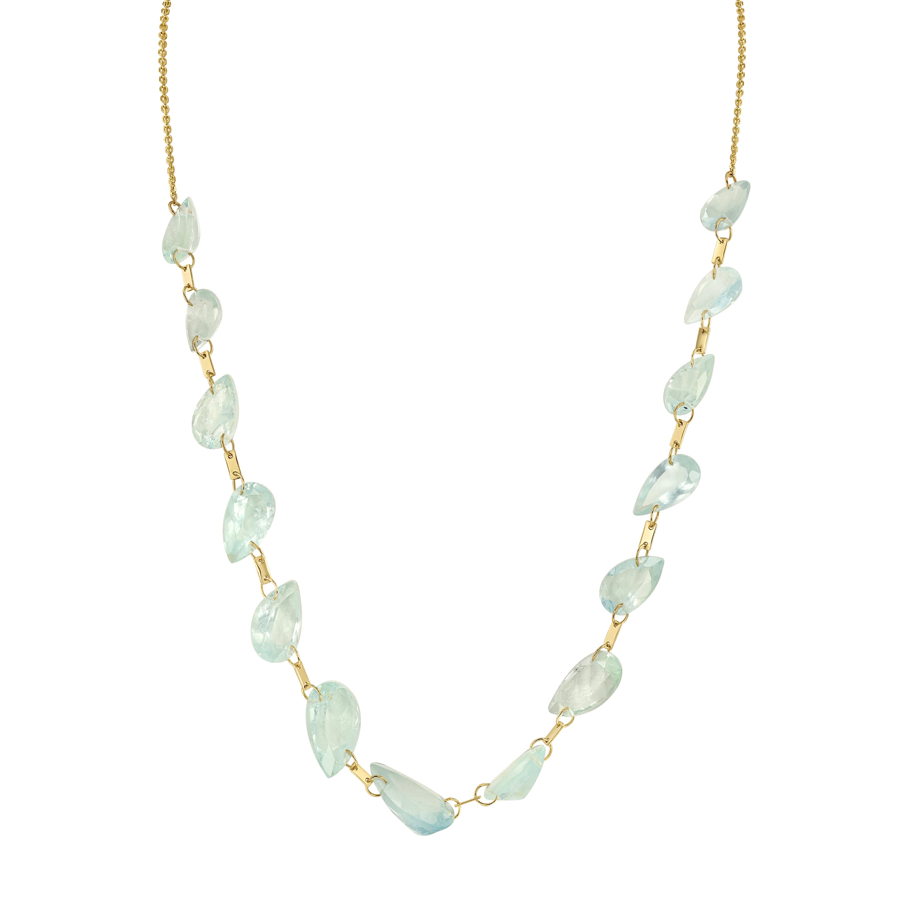 Aquamarine Drip Necklace Chain Amy Gregg Jewelry   