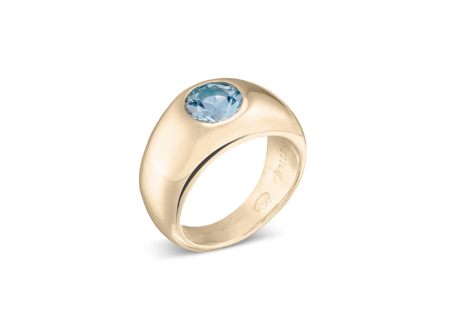 The Odelle Ring in Sky Blue Topaz Ring Lelamooi 14K Yellow Gold Vermeil  