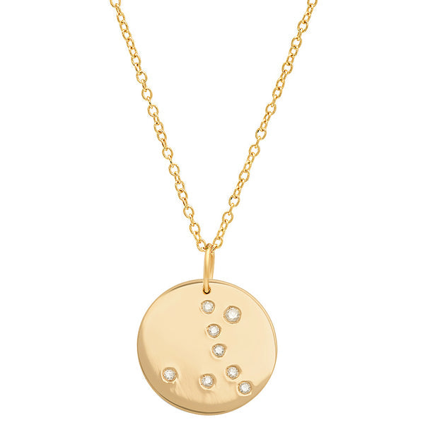 Gold and Diamond Constellation Pendant Pendant Bare Collection Pisces  