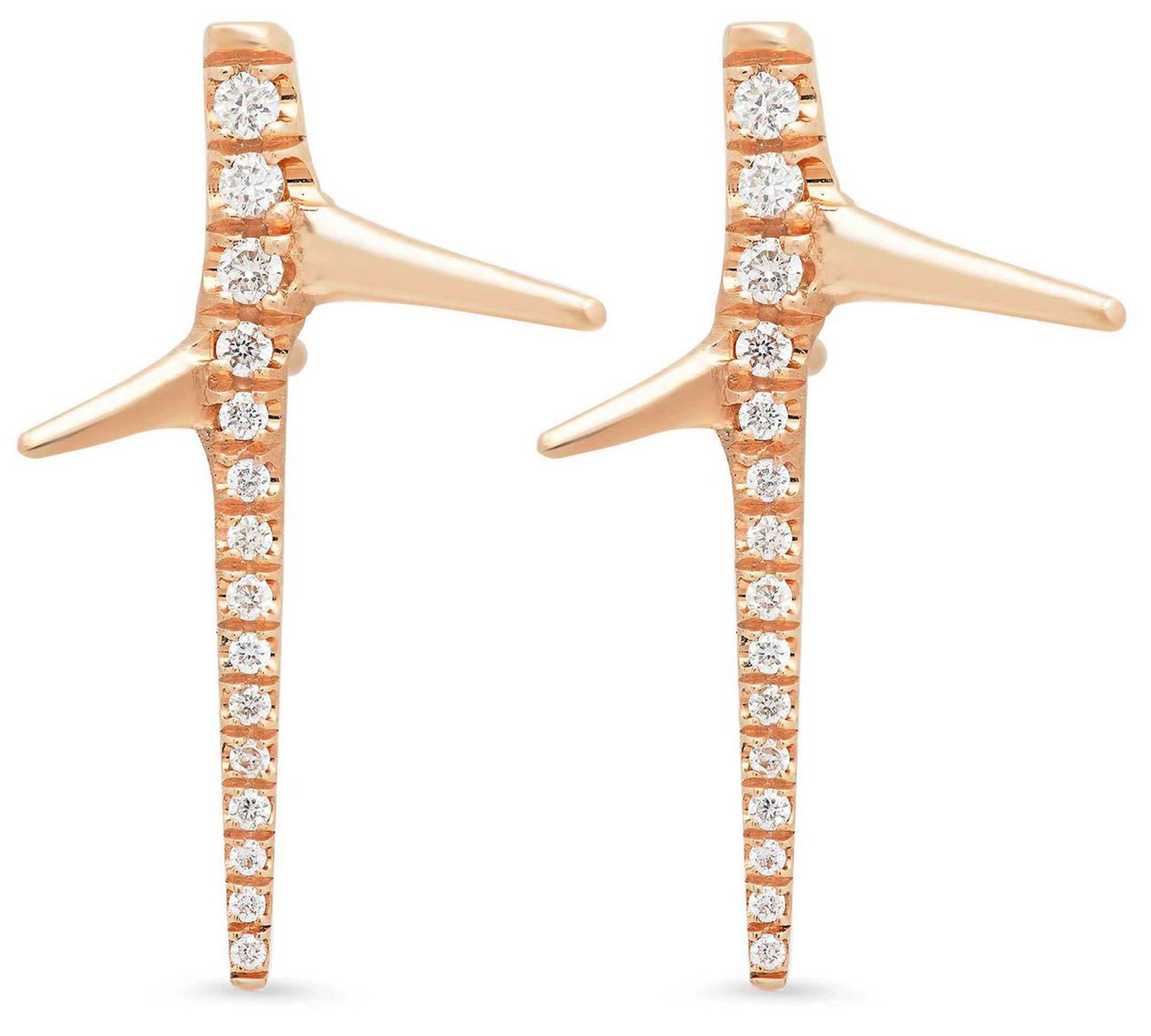 Thorn Studs Stud Earrings Elisabeth Bell Jewelry Rose Gold with Diamonds  