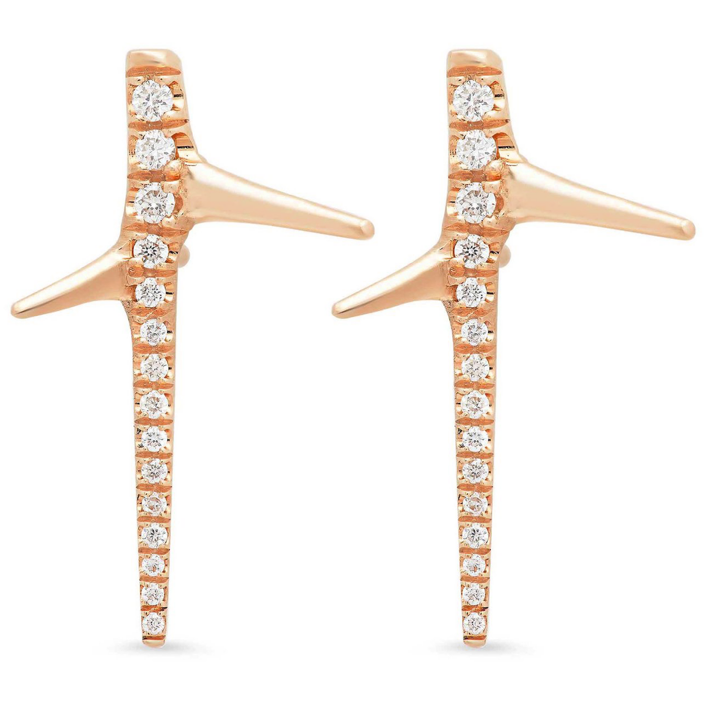 Thorn Studs Stud Earrings Elisabeth Bell Jewelry Rose Gold with Diamonds  