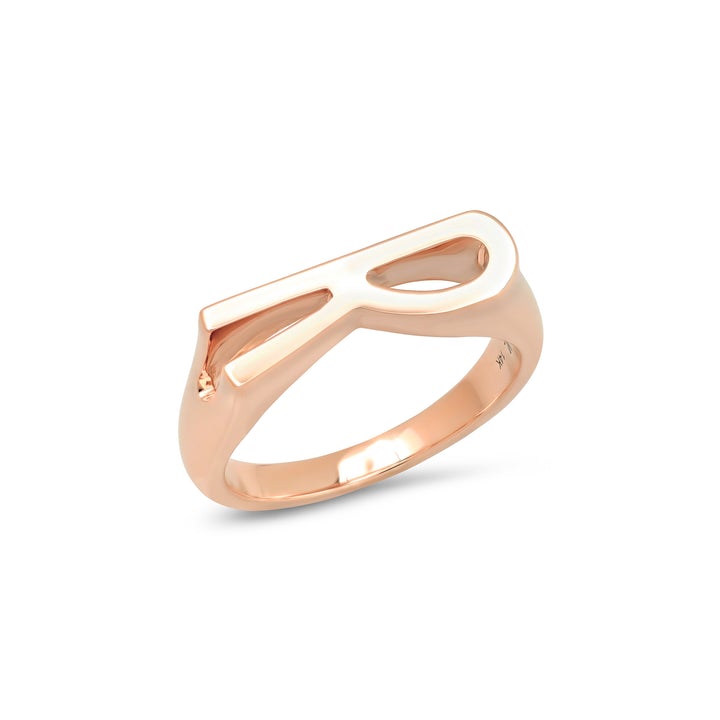 Chunky Initial Ring Statement Helena Rose Jewelry Rose Gold  