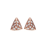 Pyramid Pave Stud Earring Stud Earrings Jaine K Designs Rose Gold  