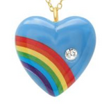 Diamond Acrylic Heart Necklace Pendant Elisabeth Bell Jewelry Large Blue 