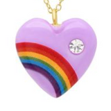 Diamond Acrylic Heart Necklace Pendant Elisabeth Bell Jewelry Large Violet 