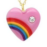 Diamond Acrylic Heart Necklace Pendant Elisabeth Bell Jewelry Large Pink 