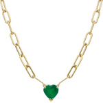 Emerald Heart Necklace Pendant Jaine K Designs   