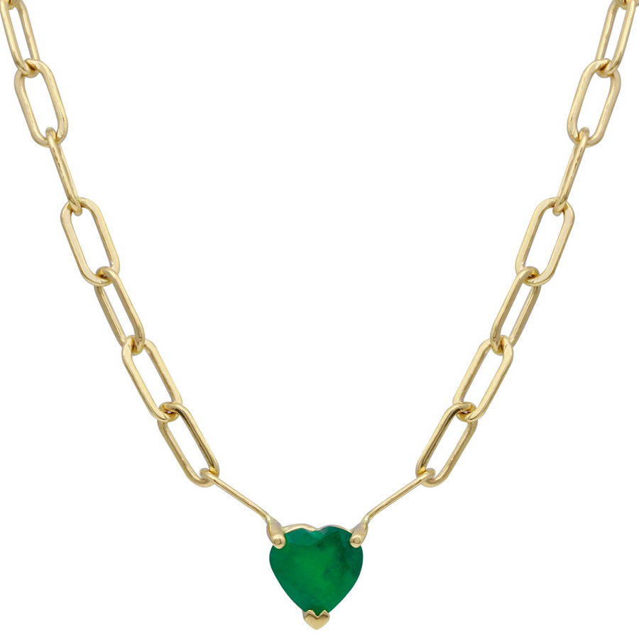 Emerald Heart Necklace Necklace Jaine K Designs   