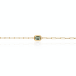 Prasiolite Emerald Cut Bezel Set Bracelet Bracelet Goshwara   
