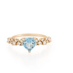 Sparkling Heart Ring with Diamonds Ring Joanna Achkar Blue Topaz  