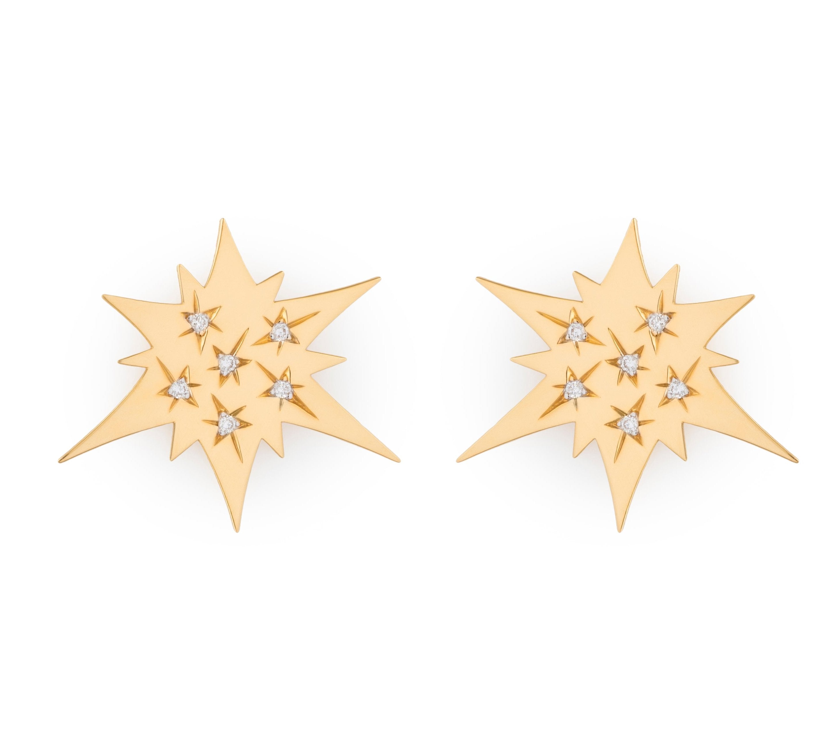 Soleil Stars on Star Earrings Stud Earrings Falamank