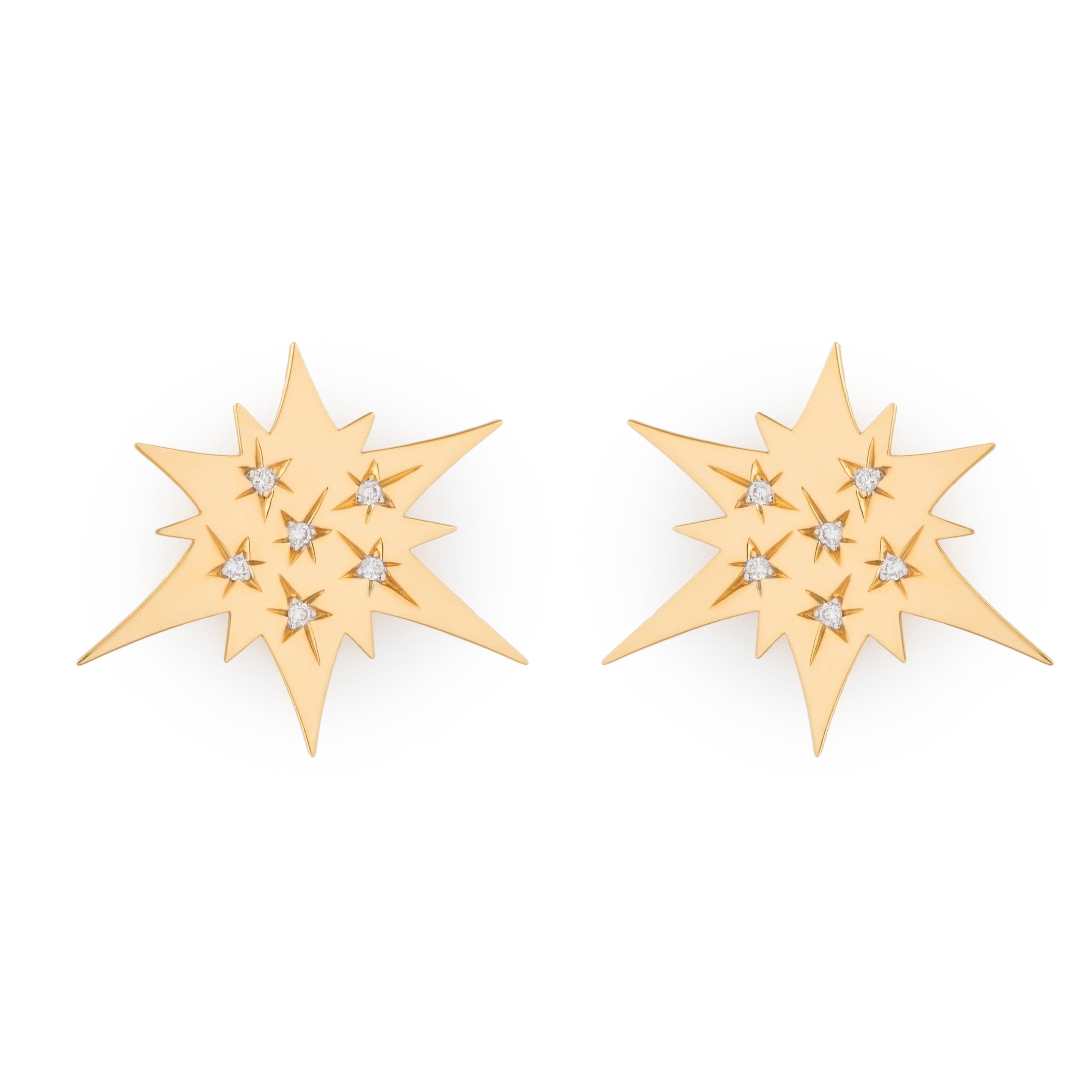 Soleil Stars on Star Earrings Stud Earrings Falamank