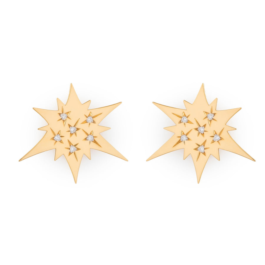 Soleil Starburst Earrings Studs Falamank   