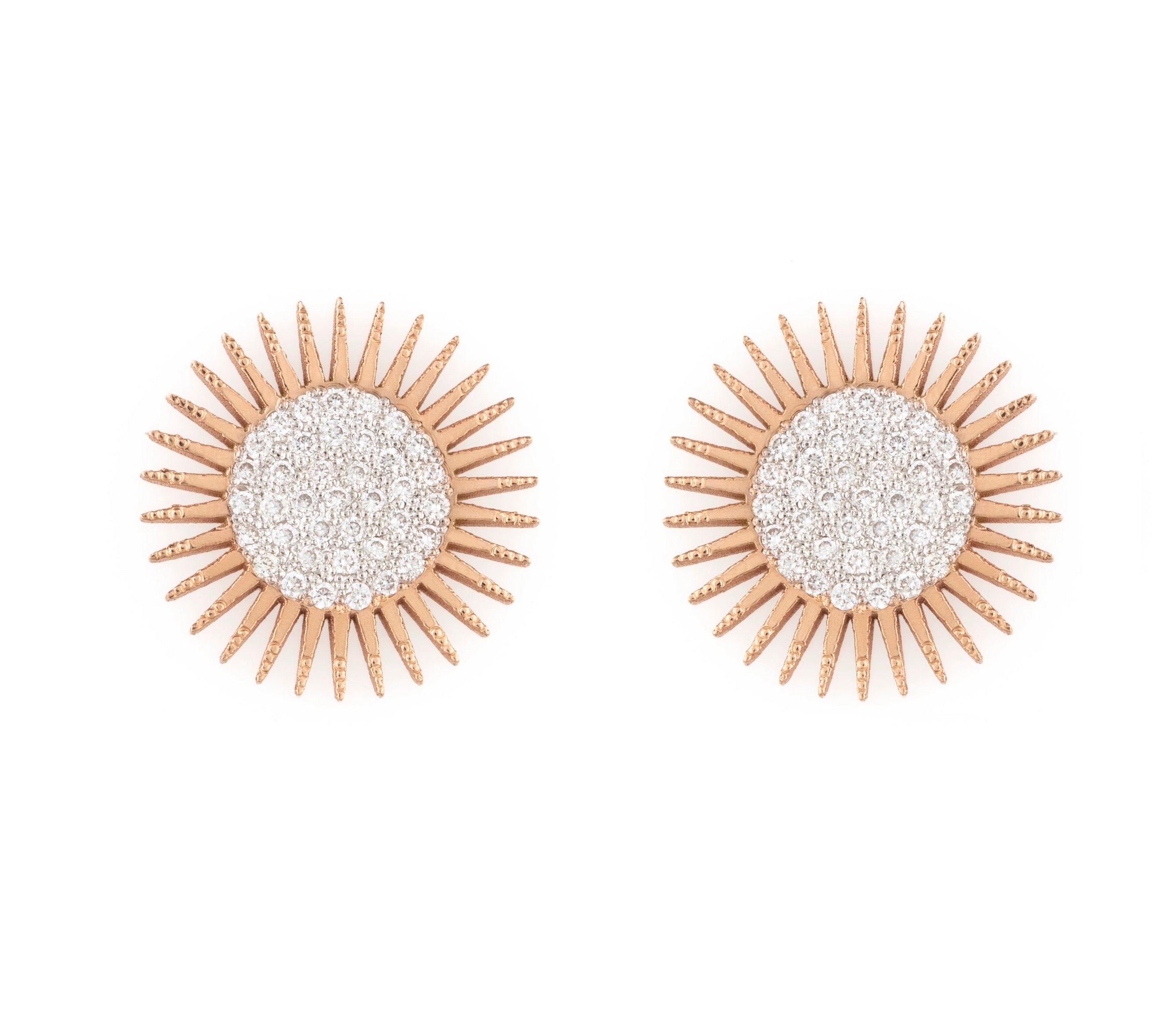 Shining Soleil Studs with Diamonds Stud Earrings Falamank