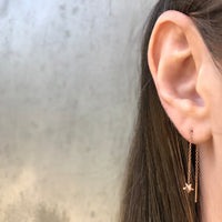 Rose Gold Star Chain Drop Earrings | Roseark