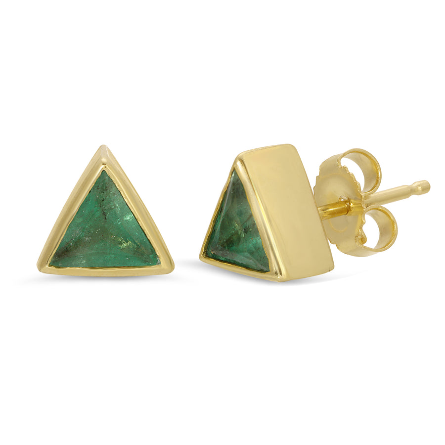Emerald Pyramid Earrings Studs Christina Magdolna Jewelry   