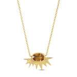 Tiny Yellow Sapphire Starburst Necklace Pendant Sale   