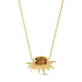 Tiny Yellow Sapphire Starburst Necklace Pendant Sale   