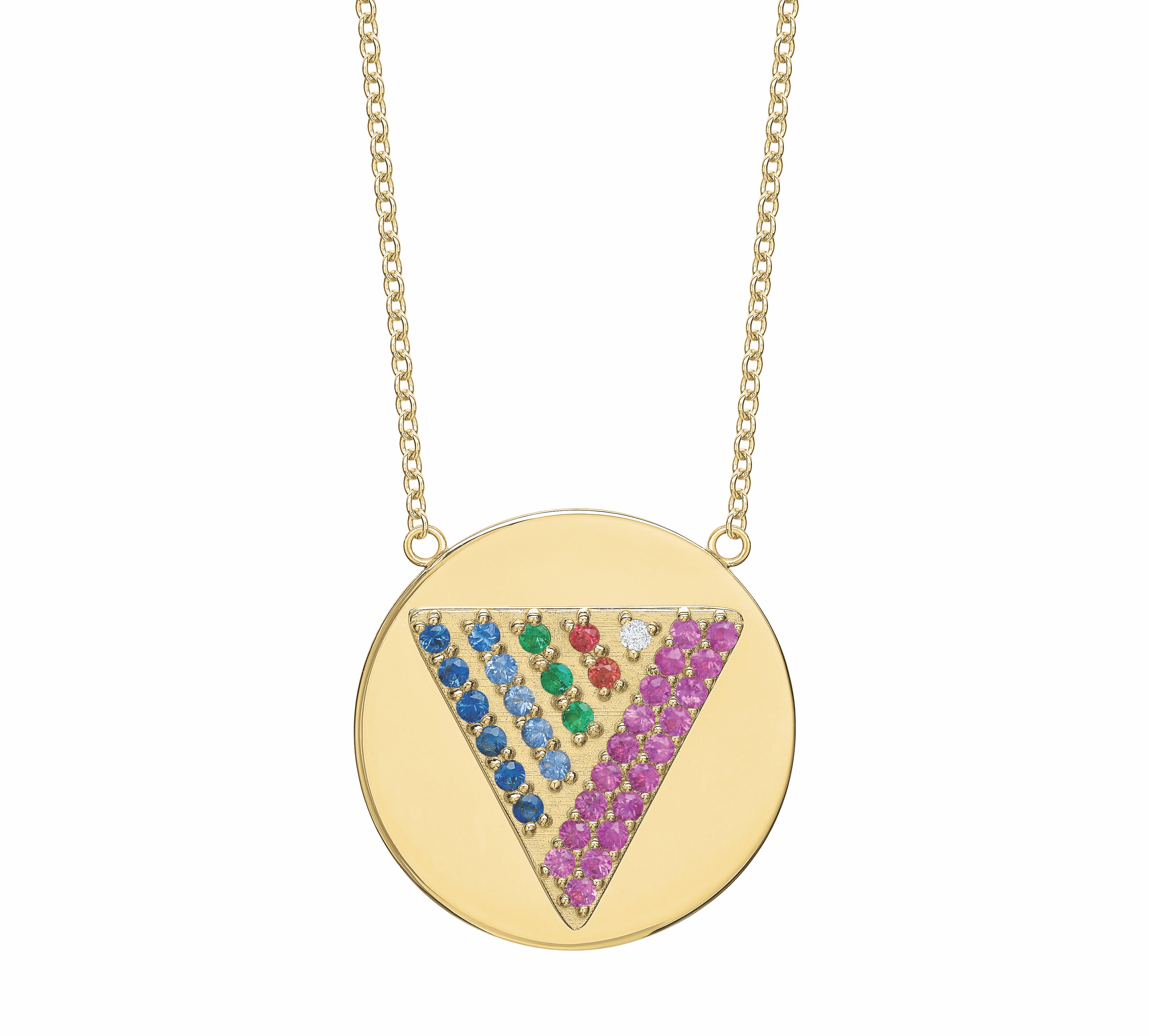 Love Triangle Token Necklace Pendant Tracee Nichols Multi-Stone  
