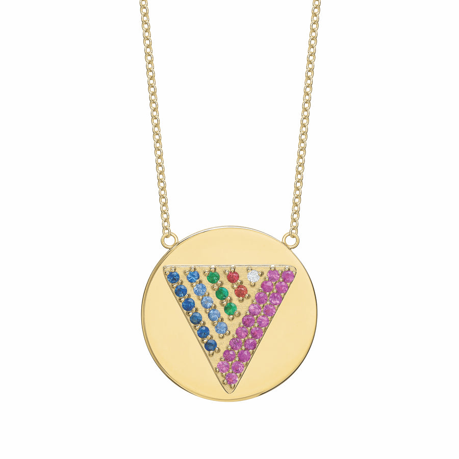 Love Triangle Token Necklace Pendant Tracee Nichols Multi-Stone  
