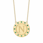 Circle Initial Token Necklace Pendant Tracee Nichols A Emeralds 