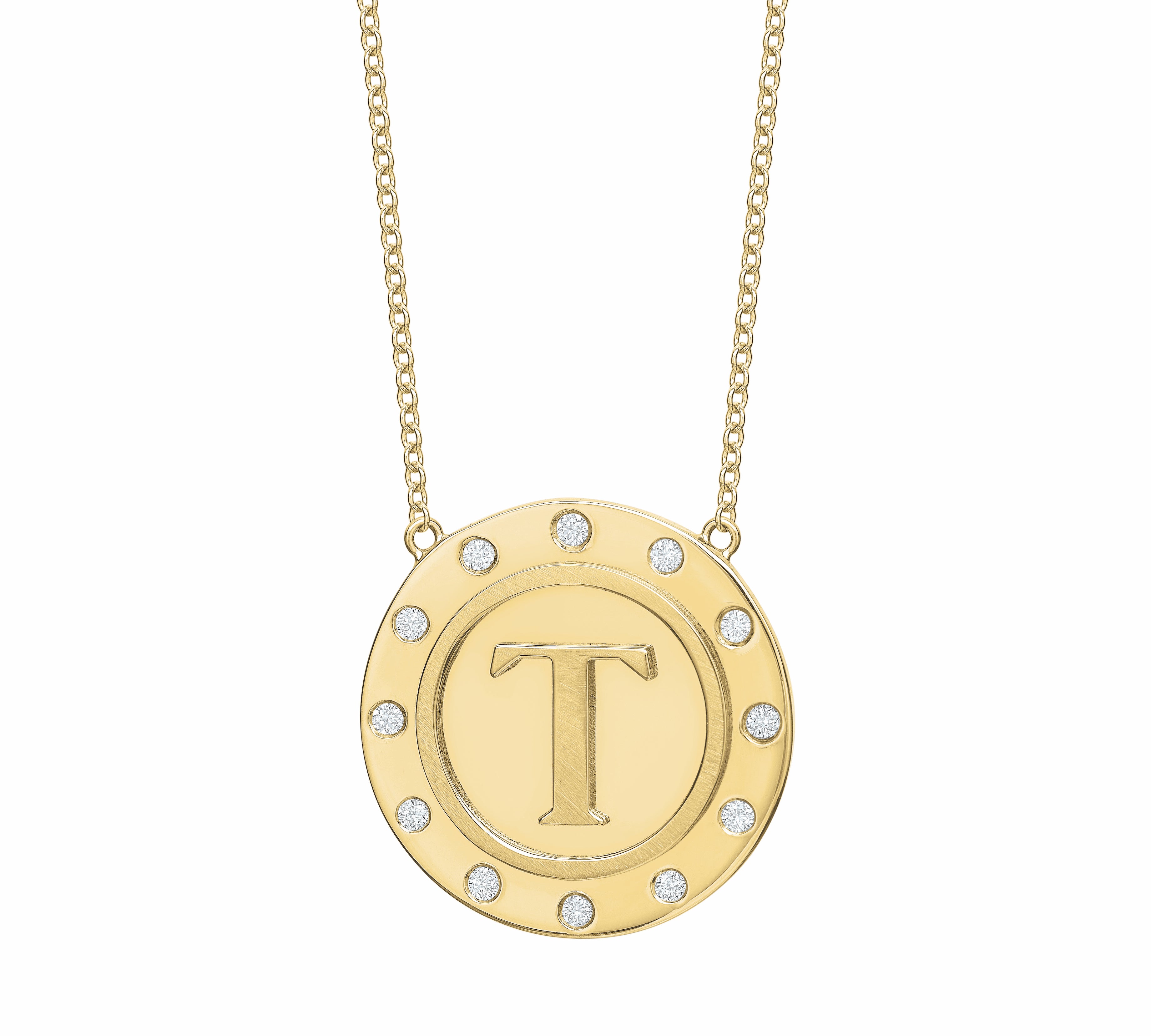 Circle Initial Token Necklace Pendant Tracee Nichols A Diamonds 