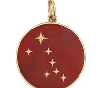 Large Enamel Constellation Pendant Charm Bare Collection Taurus Red 