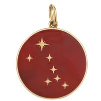 Large Enamel Constellation Pendant Charm Bare Collection Taurus Red 