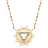 RAM Triangle Line Necklace, Yellow Gold and Diamond Pendant Soundbody   