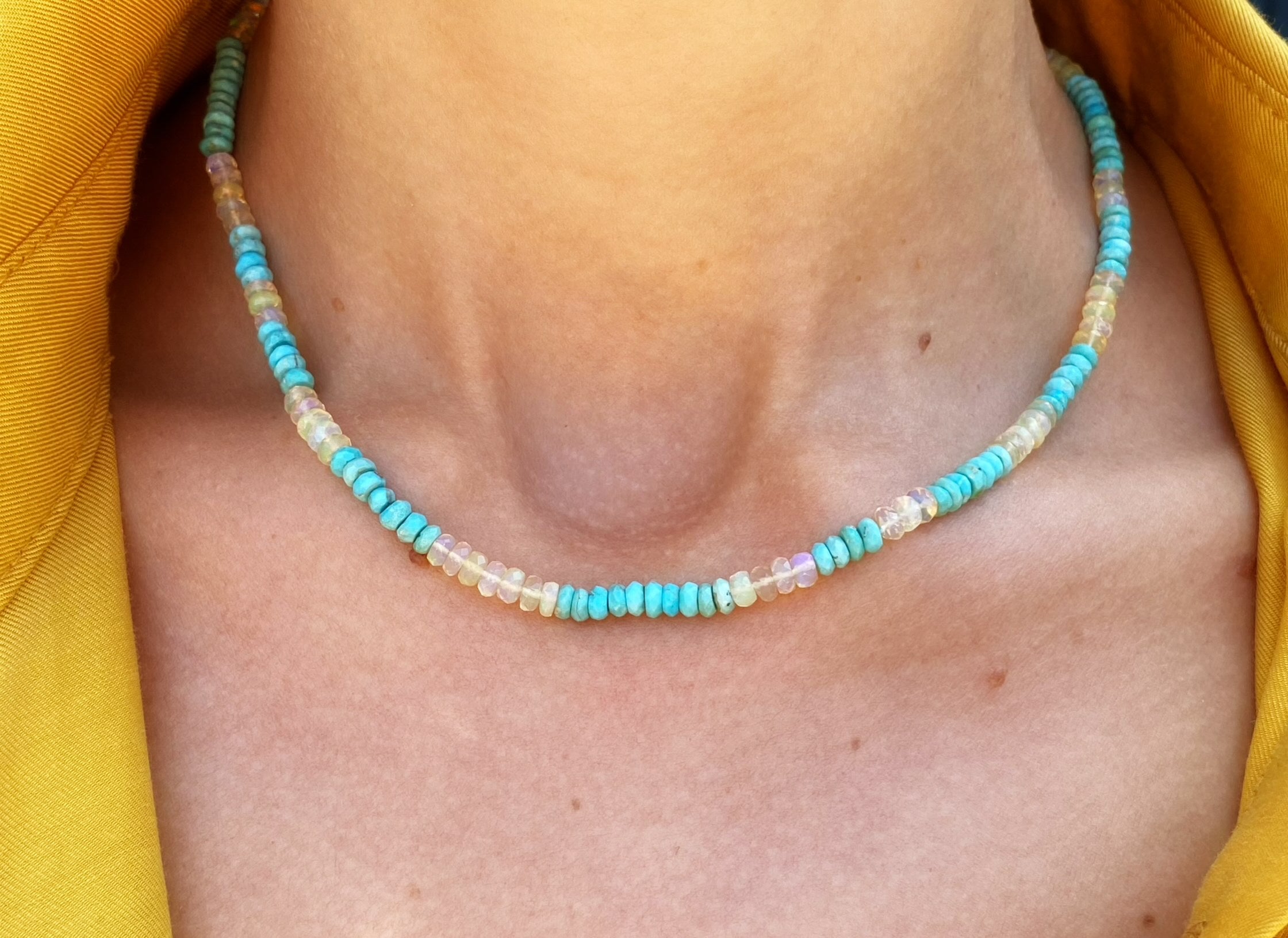 Turquoise And Opal Necklace Pendant Sale   