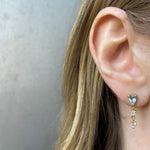 Pear Drop Earring, Aquamarine and Diamond Drop Earrings Jaine K Designs   