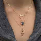 Oval Marquise Leaf Necklace, Labradorite Pendant Jaine K Designs   