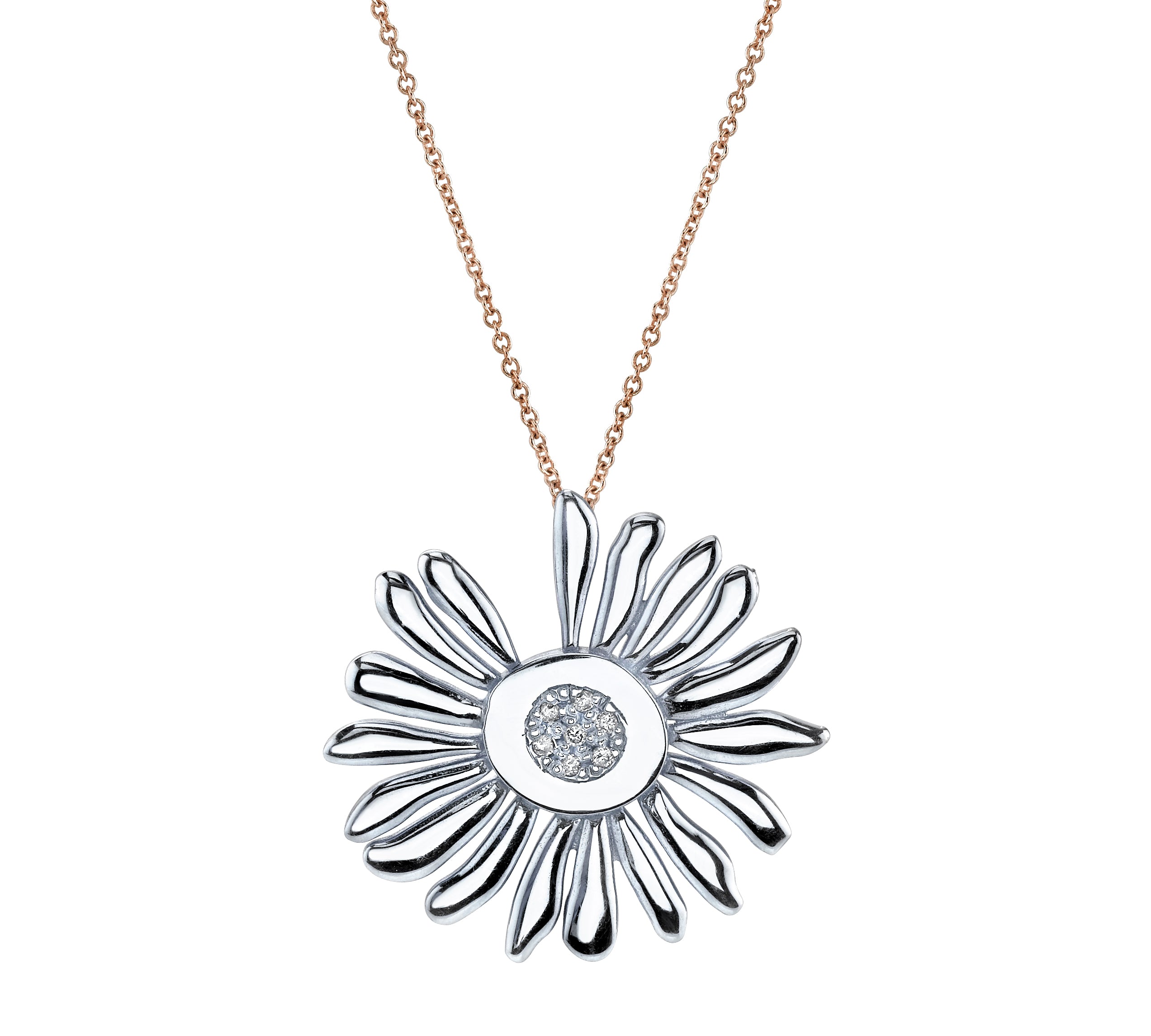 The Daisy Necklace Pendant Roseark Jewelry White Gold  
