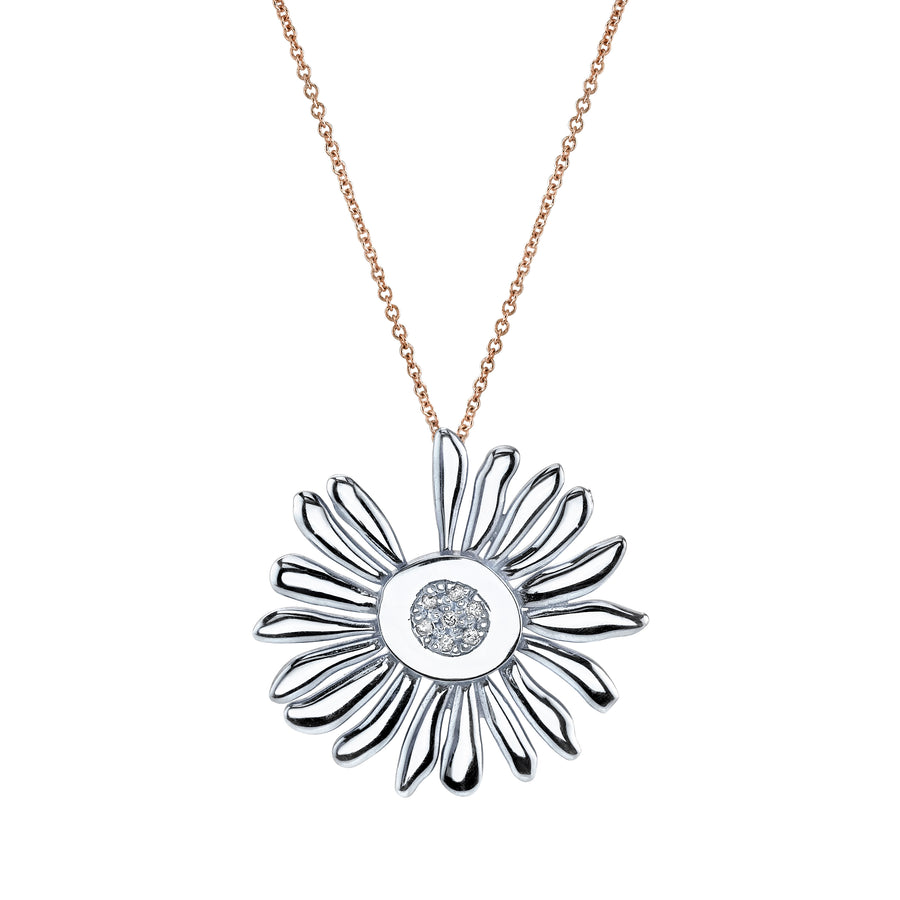 Daisy Necklace Pendant Roseark Jewelry White Gold  