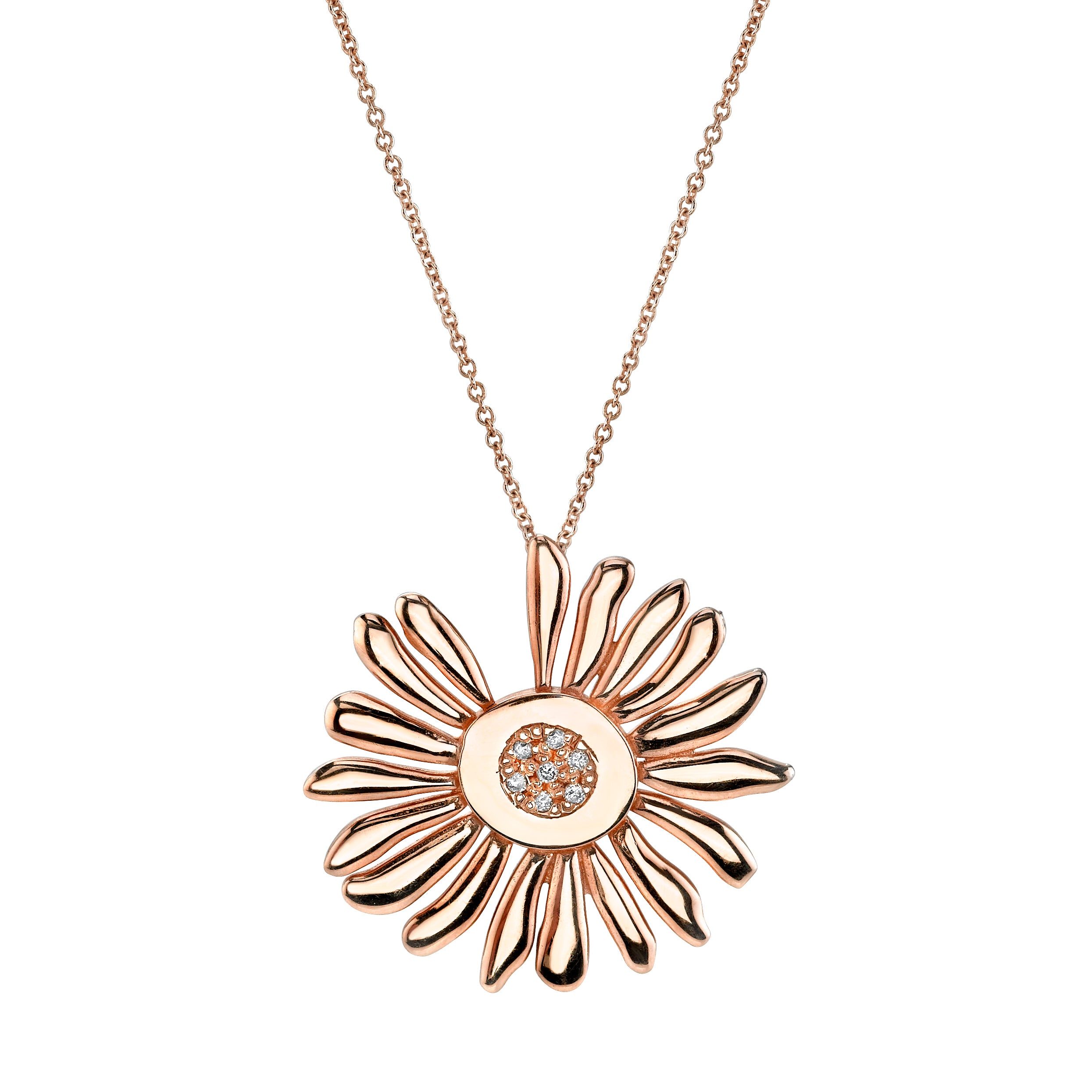 The Daisy Necklace Pendant Roseark Jewelry Rose Gold  