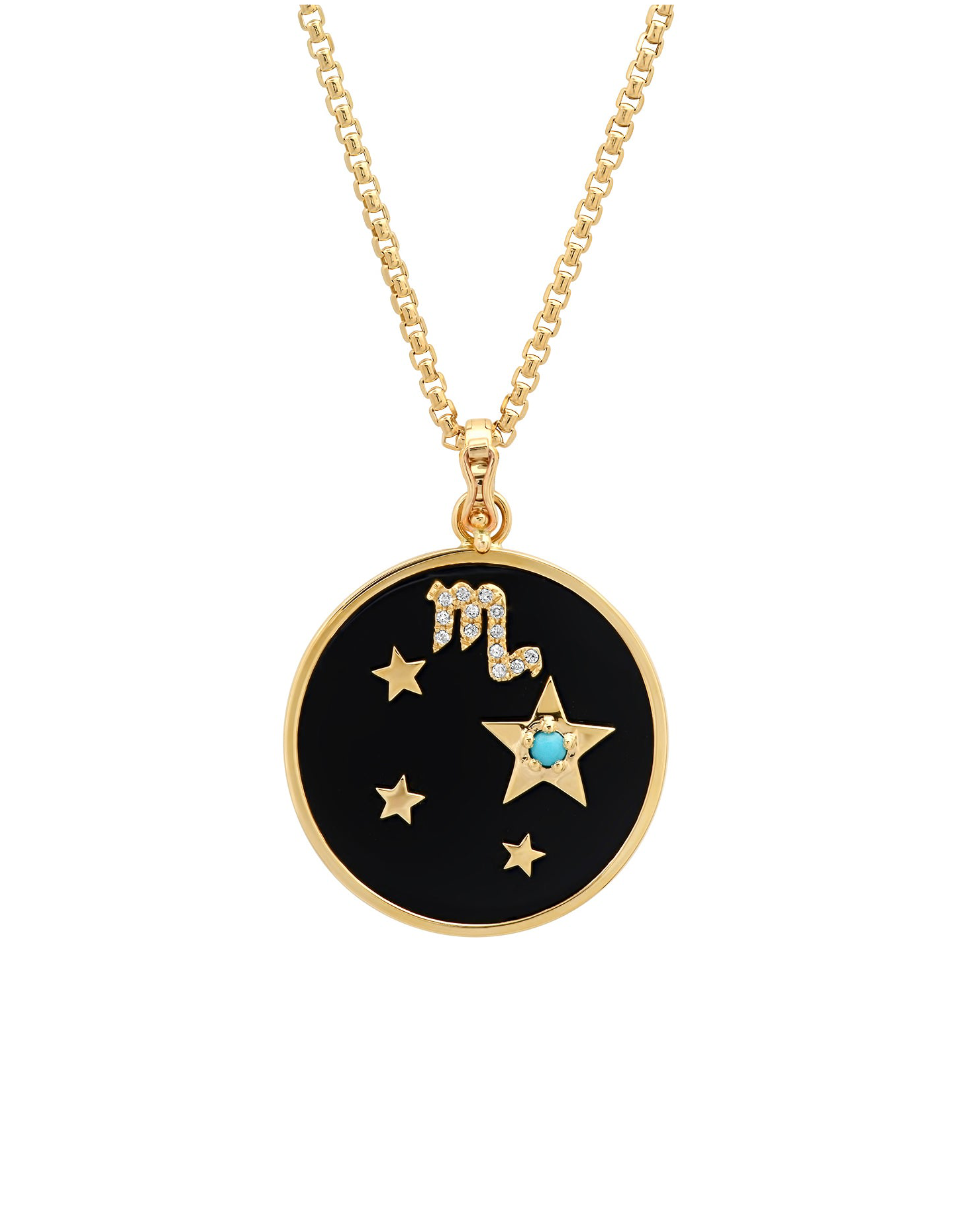 Large Onyx Zodiac Necklace Pendant Helena Rose Jewelry Aquarius - Innovative and Loyal  