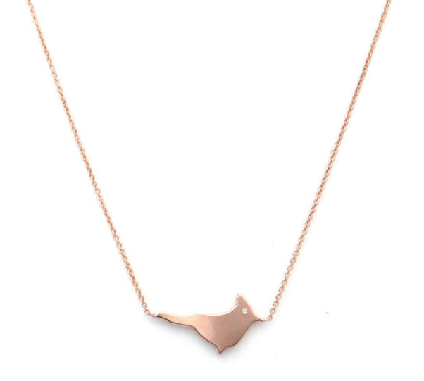 Signature Bird Necklace with Diamond Eye Necklace Yakira Rona