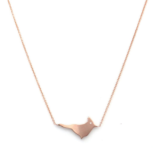 Signature Bird Necklace with Diamond Eye Necklace Yakira Rona