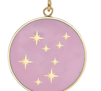 Large Enamel Constellation Pendant Charm Bare Collection Virgo Red 